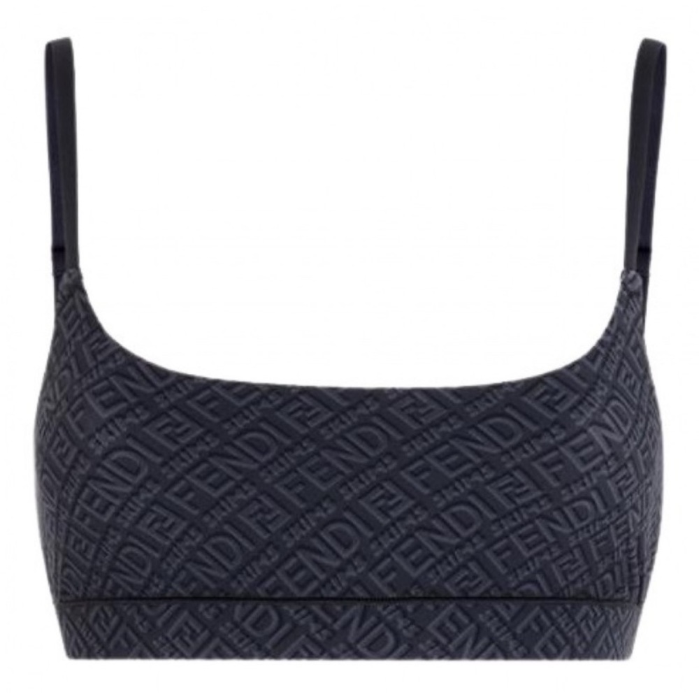 FENDI x SKIMS Scoop Neck Bralette (Black)